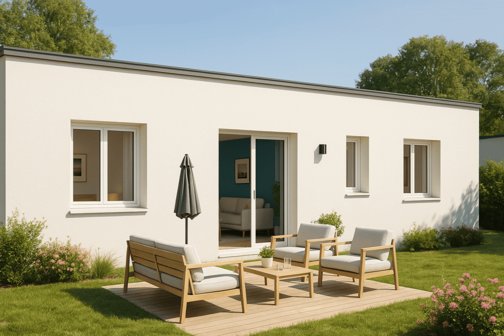 Villas de plain-pied avec terrasses et jardins de la résidence senior Cœur de Sienne à Coutances